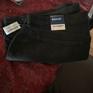 Old Navy boyfriend black distressed denim shorts